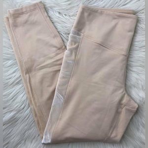 Nude Victoria Secret PINK Velvet Trim Cozy Leggings